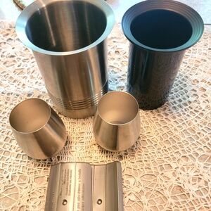 Brushed stainless steal winecooler with wine cups